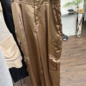 a new day Satin Tan Cargo Pants